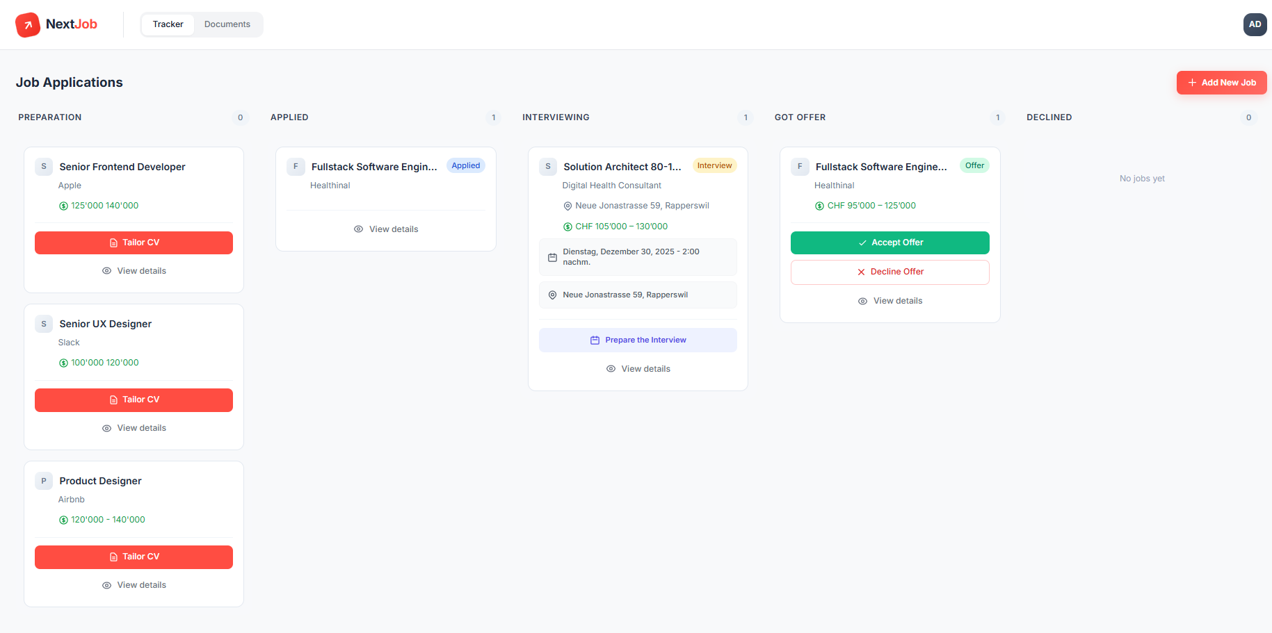 NextJob: Bewerbungsmanagement, das dich schneller zum nächsten Job bringt.